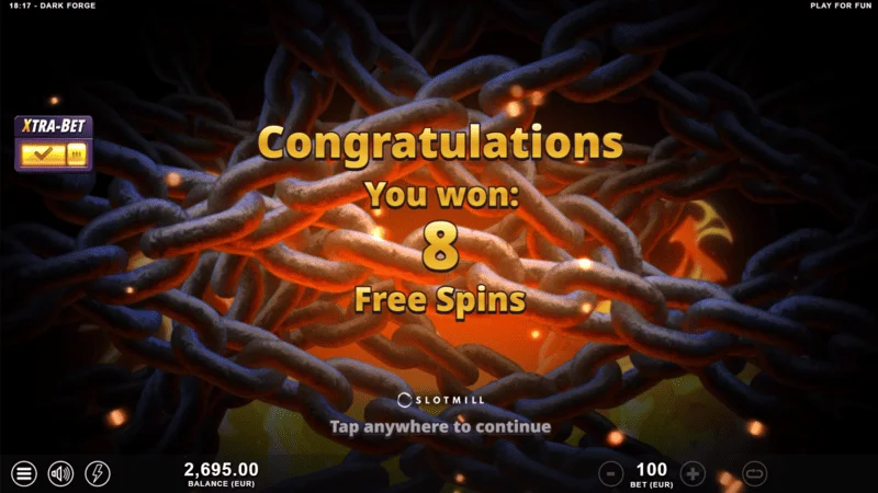 Dark Forge - start Free Spins met drie scatter-symbolen