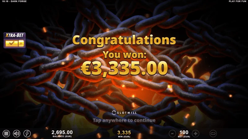 Dark Forge - eindscoreteller na een reeks cascades
